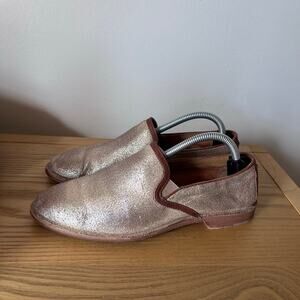 Trask Ali Loafer Gold Metallic Leather Slip On Shoes Women’s 6.5M